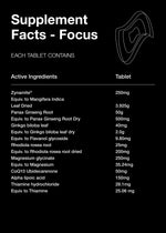 Yootropics Focus Nutritional Value